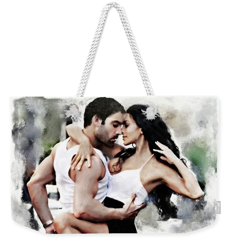 Dancing Weekender Tote Bag featuring the digital art Dance with Passion by Pennie McCracken