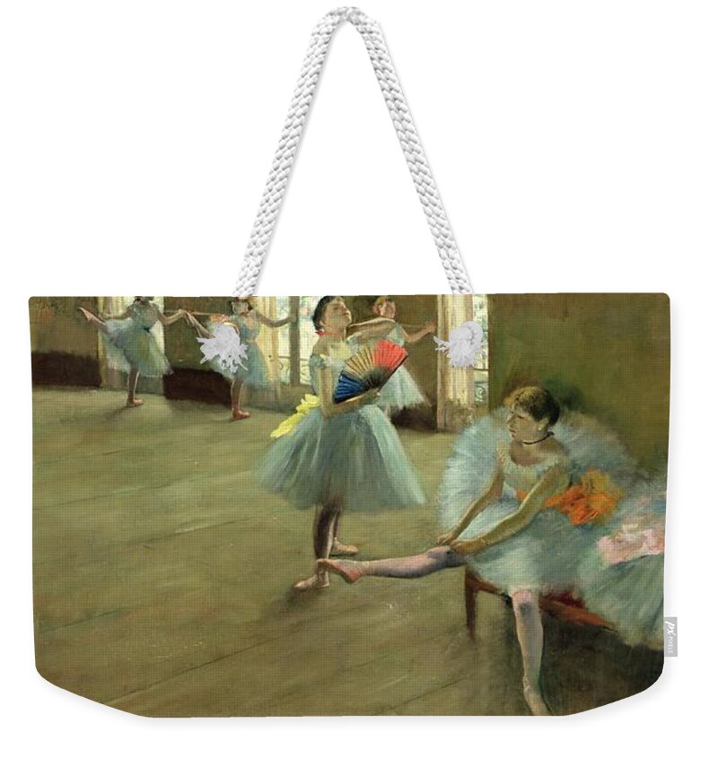 Degas Weekender Tote Bag featuring the painting Dancers in the Classroom by Edgar Degas