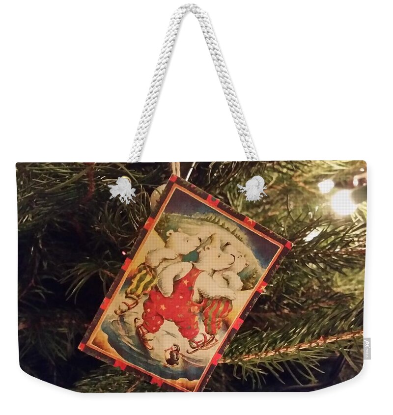Inspiration Weekender Tote Bag featuring the photograph Dancing Christmas Bears by Rowena Tutty