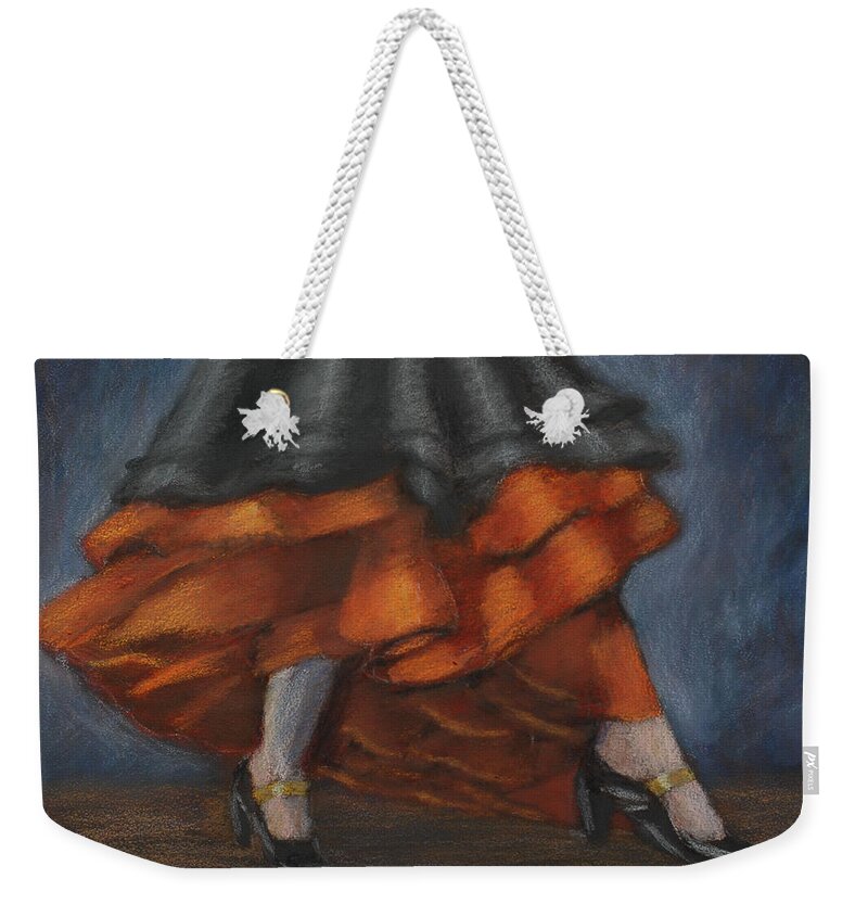 Dance Weekender Tote Bag featuring the drawing Dancing Feet by Quwatha Valentine