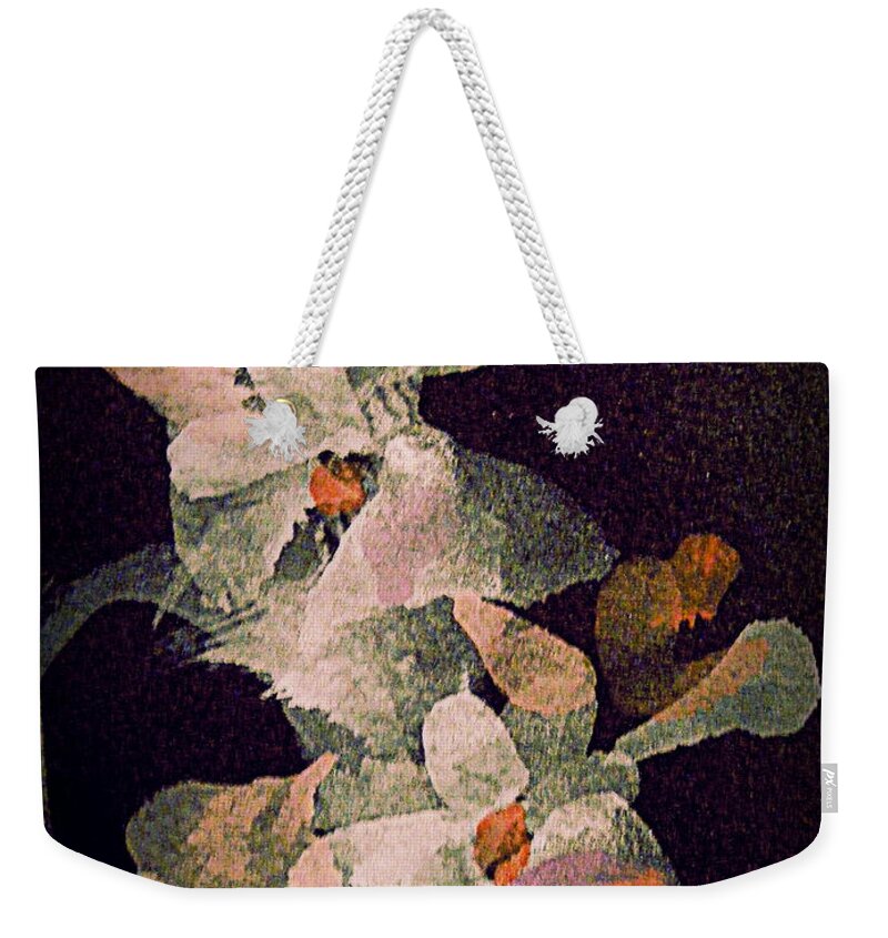 Gouache Abstract Flower Painting Weekender Tote Bag featuring the painting Dancing in the Dark by Nancy Kane Chapman