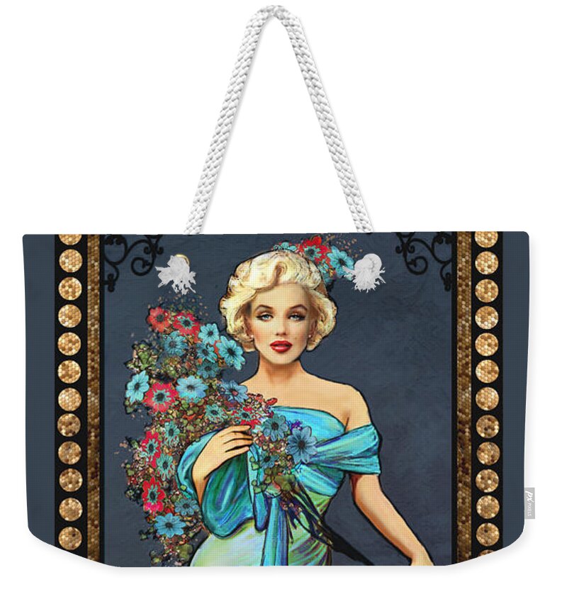 Theo Danella Weekender Tote Bag featuring the painting Danella Students 1 blue by Theo Danella