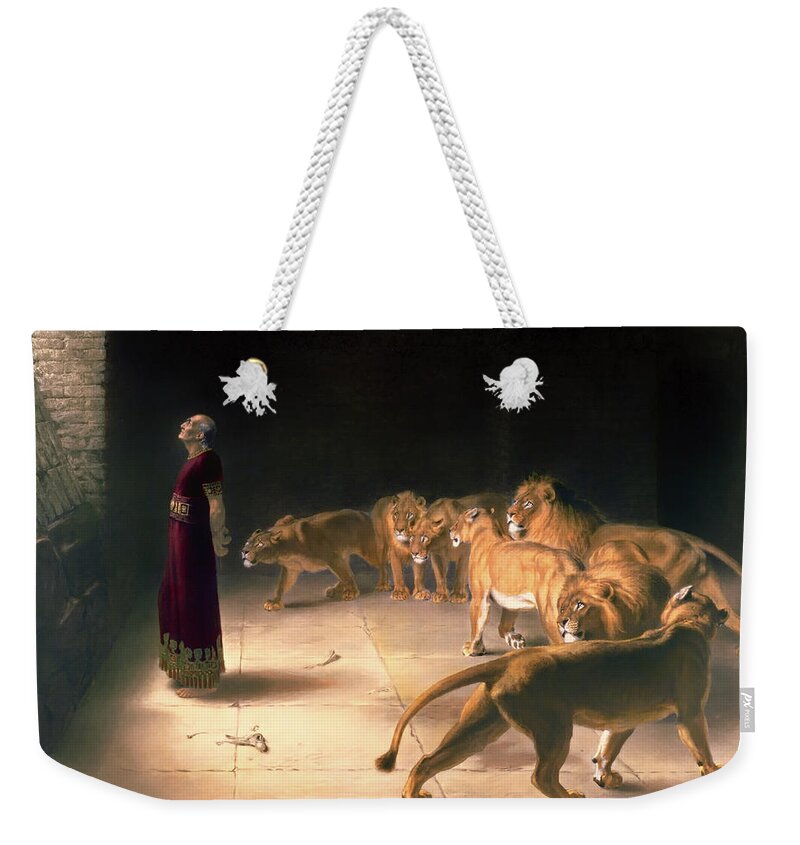 Painting Weekender Tote Bag featuring the painting Daniel's Answer To The King by Mountain Dreams