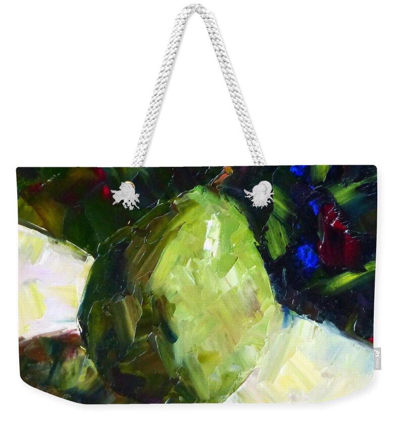 Still Life Weekender Tote Bag featuring the painting D'Anjou #3 by Susan Woodward