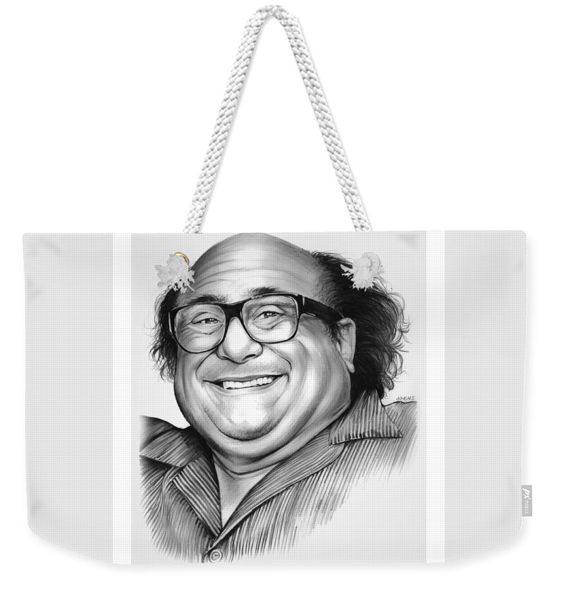 Dannydevito Weekender Tote Bag featuring the drawing Danny DeVito by Greg Joens