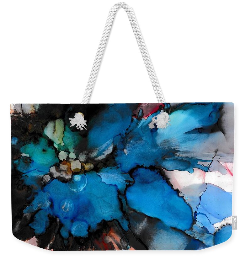 Abstract Weekender Tote Bag featuring the painting Dark Beauty by Louise Adams