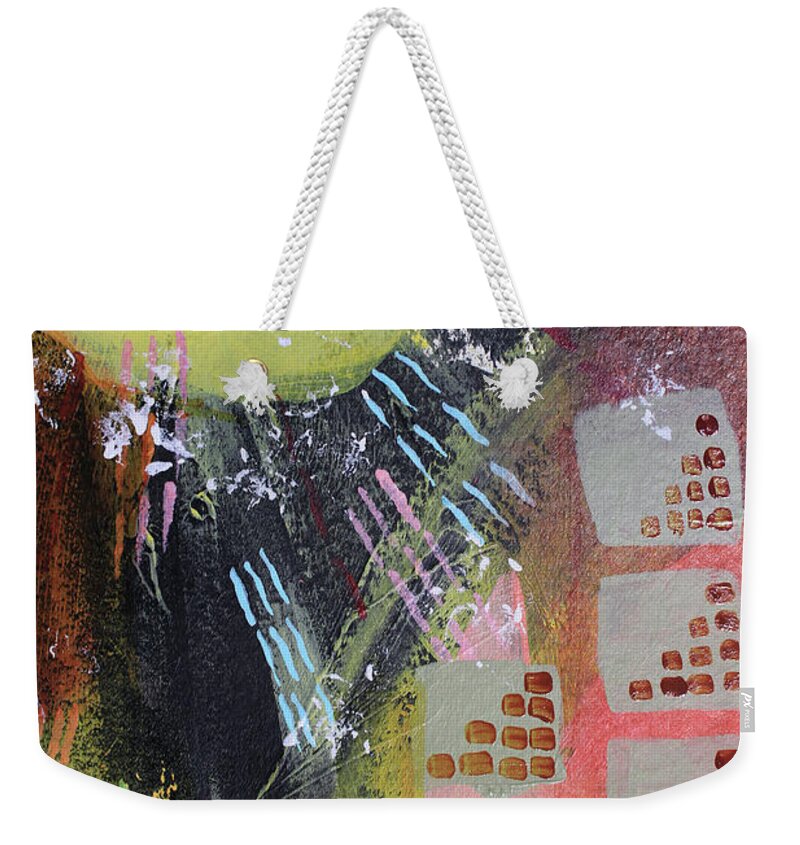 City Weekender Tote Bag featuring the painting Dark City by April Burton