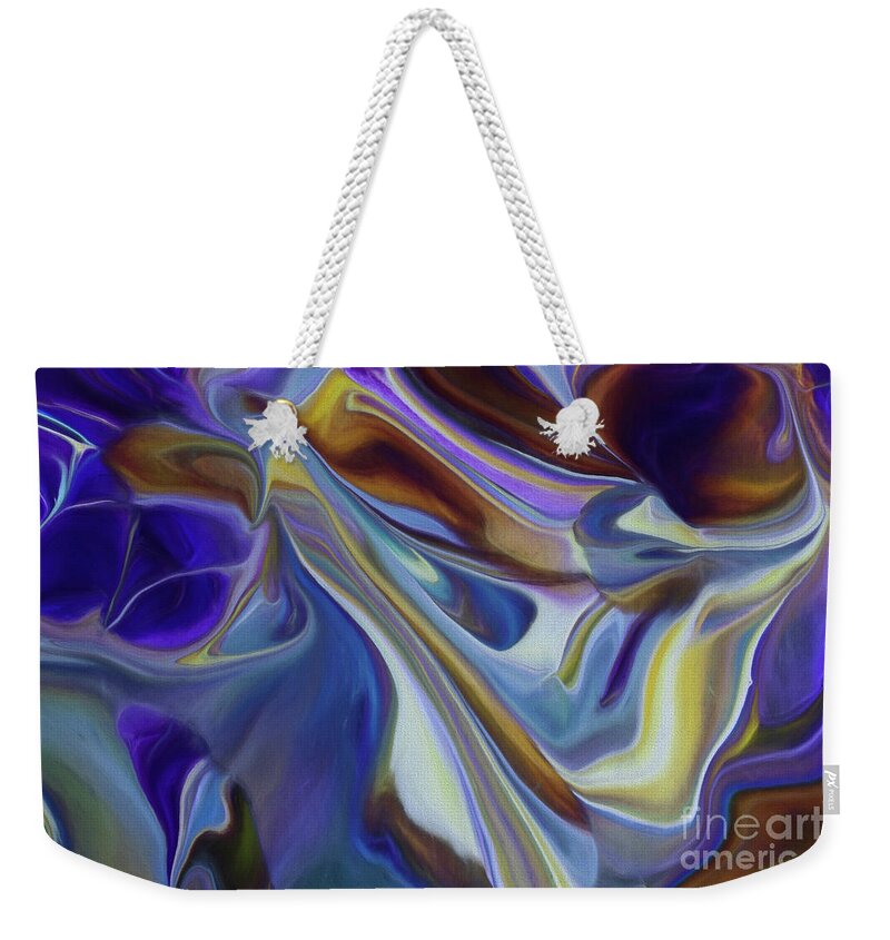 Abstract Weekender Tote Bag featuring the painting Dark into Night by Patti Schulze