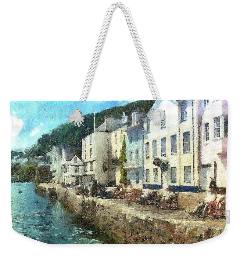 Landscape Weekender Tote Bag featuring the digital art Bayards Cove Dartmouth Devon by Charmaine Zoe