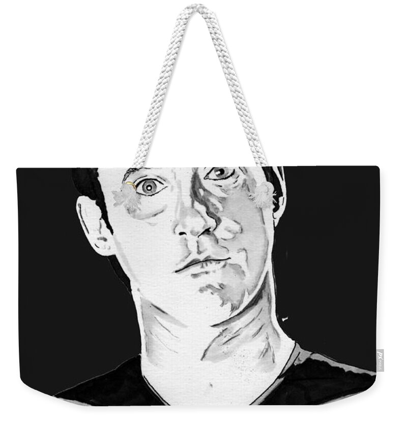 Data Weekender Tote Bag featuring the drawing Data by Bill Richards
