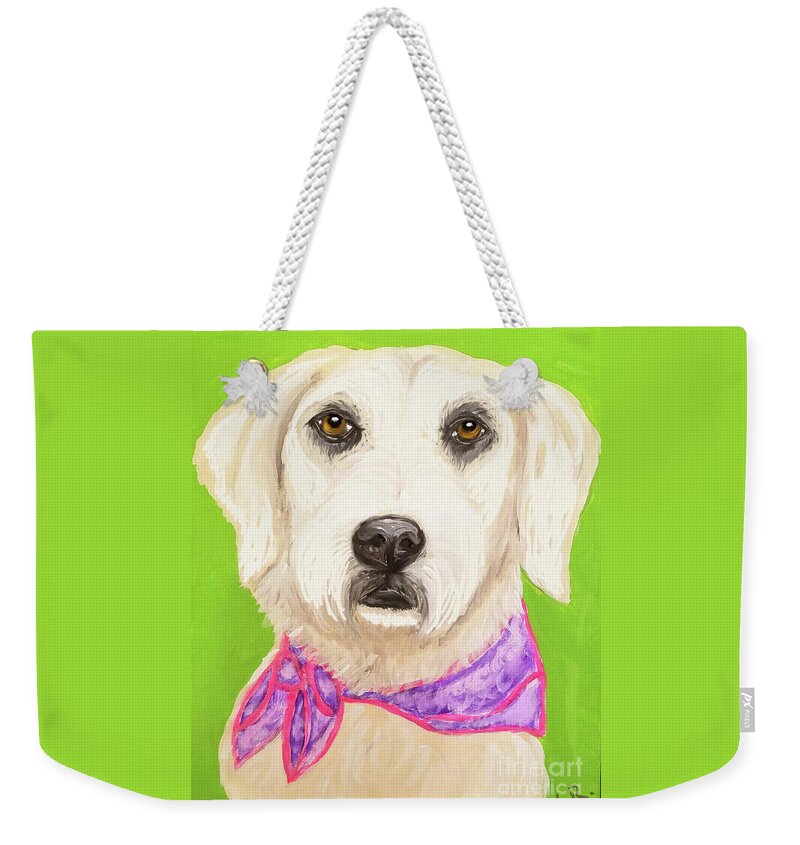 Pet Weekender Tote Bag featuring the painting Date With Paint Feb 19 Sally by Ania M Milo