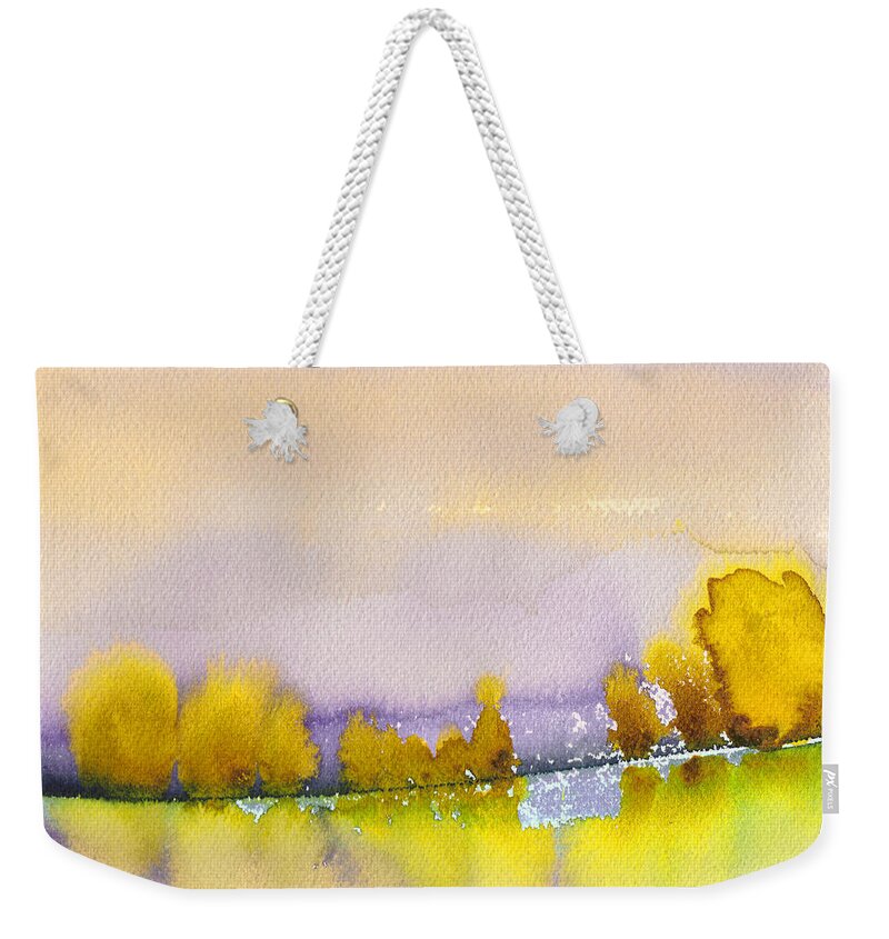 Landscapes Weekender Tote Bag featuring the painting Dawn 11 by Miki De Goodaboom