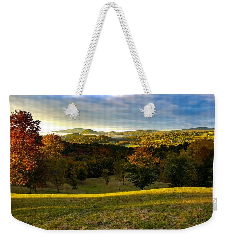 #jefffolger Weekender Tote Bag featuring the photograph Dawn across the NorthEast Kingdom by Jeff Folger