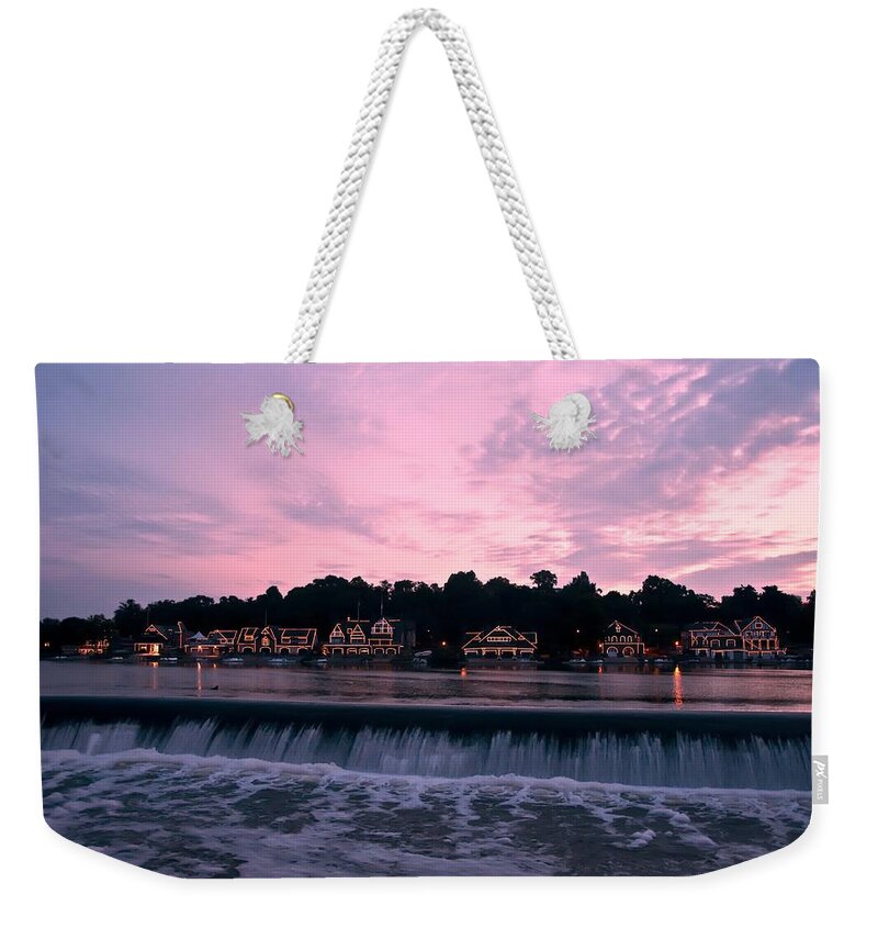 Dawn At Boathouse Row Weekender Tote Bag featuring the photograph Dawn at Boathouse Row by Bill Cannon