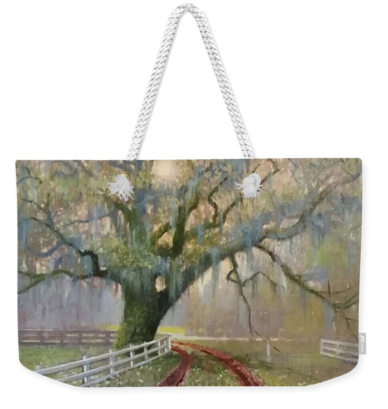 Edisto Weekender Tote Bag featuring the painting Dawn at Edisto by Blue Sky