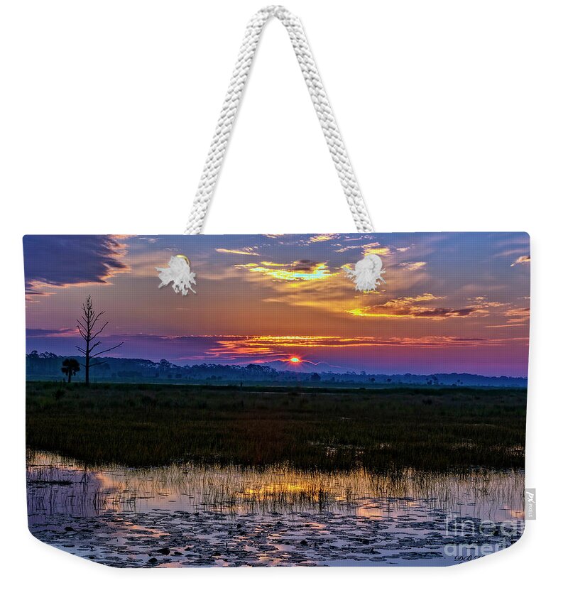 Sunrises Weekender Tote Bag featuring the photograph Dawn Breaking Over Saint Marks by DB Hayes