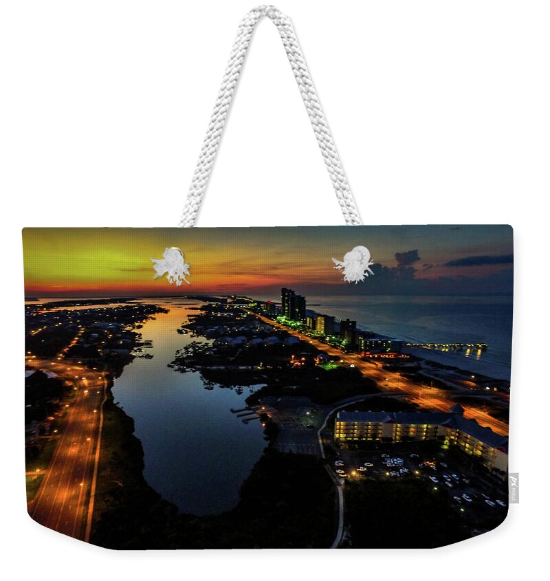 Alabama Weekender Tote Bag featuring the photograph Dawn Over Cotton Bayou by Michael Thomas