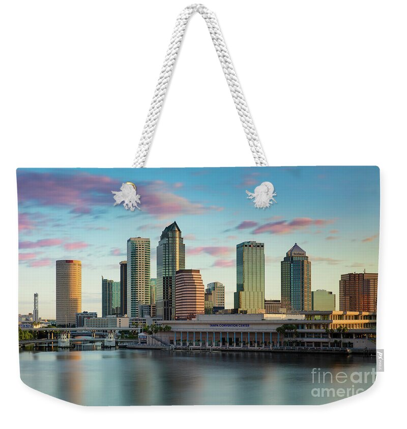 Tampa Weekender Tote Bag featuring the photograph Dawn over Tampa Florida by Brian Jannsen