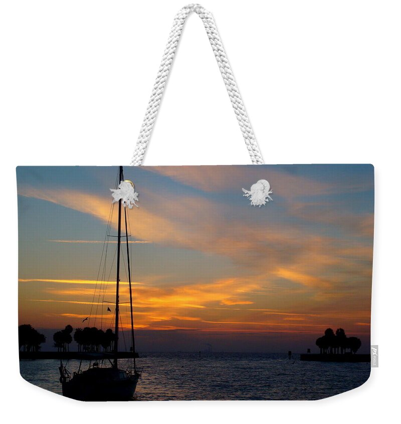 Sunrise Weekender Tote Bag featuring the photograph Sleeping Sailor of St. Pete by Julie Pappas