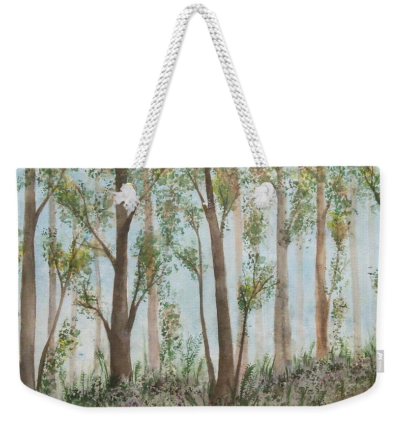 Forest Weekender Tote Bag featuring the painting Day Forest by Susan Nielsen