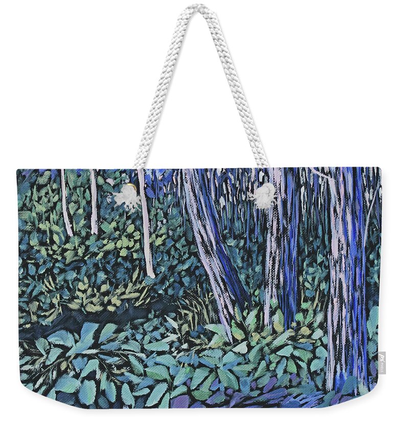 Forest Weekender Tote Bag featuring the painting Daybreak by Jo Smoley