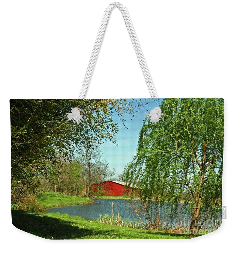 Red Barn Weekender Tote Bag featuring the photograph Daydreamin' by Melissa Mim Rieman