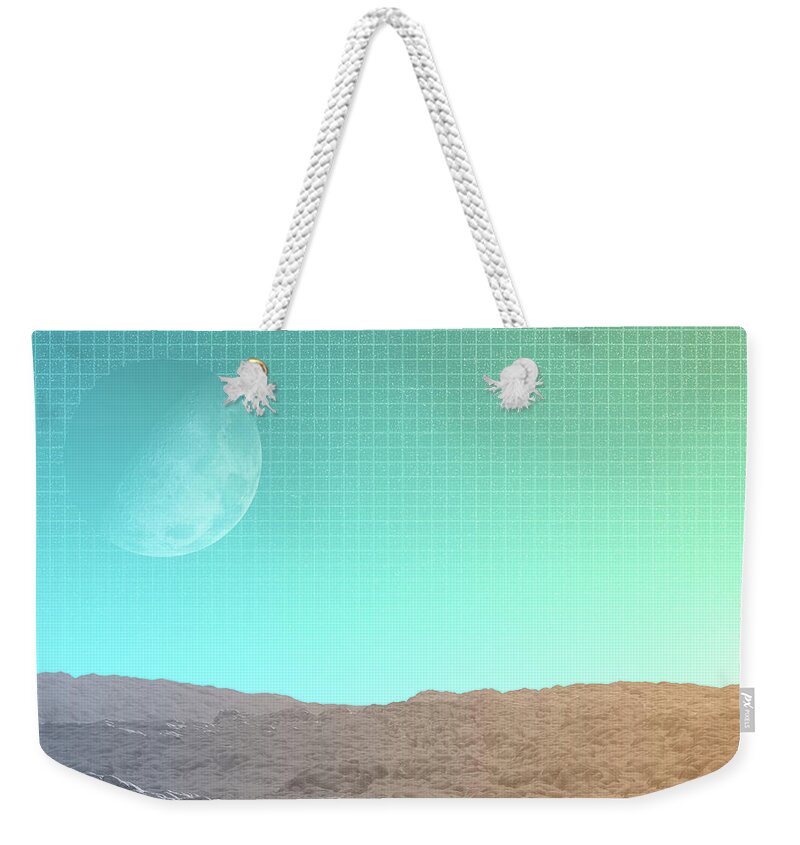 Moon Weekender Tote Bag featuring the digital art Daylight In The Desert by Phil Perkins