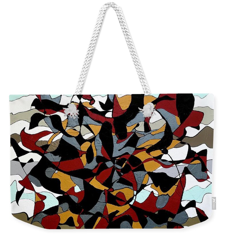 Abstract Weekender Tote Bag featuring the painting Dazed And Confused by Natalia Astankina