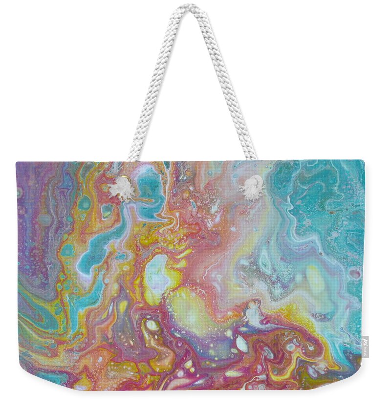 Abstract Weekender Tote Bag featuring the painting Dazzle by Sandy Dusek