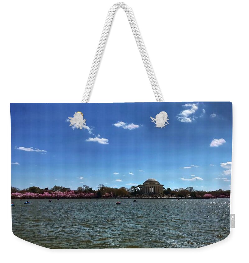 Cherry Blossoms Weekender Tote Bag featuring the photograph DC Cherry Blossoms 2018 by Chris Montcalmo