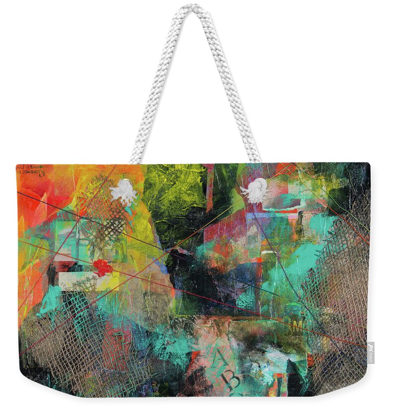 Colorful Weekender Tote Bag featuring the painting De Profundis by Lee Beuther