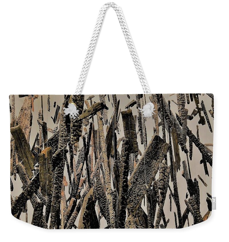 Wood Weekender Tote Bag featuring the photograph Dead and birth of a tree by Maria Aduke Alabi