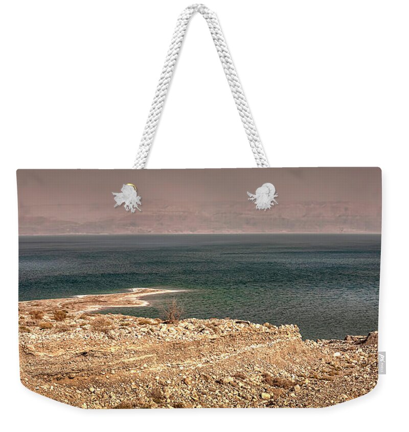 Dead Sea Weekender Tote Bag featuring the photograph Dead Sea Coastline 1 by Endre Balogh