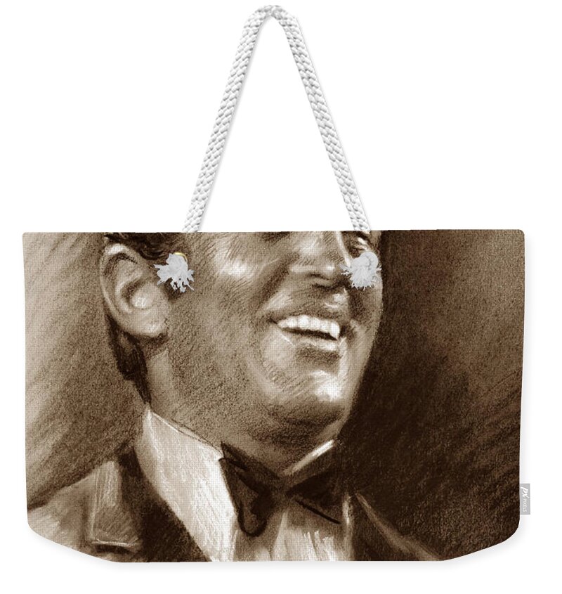 Dean Martin Weekender Tote Bag featuring the pastel DEAN MARTIN br by Ylli Haruni