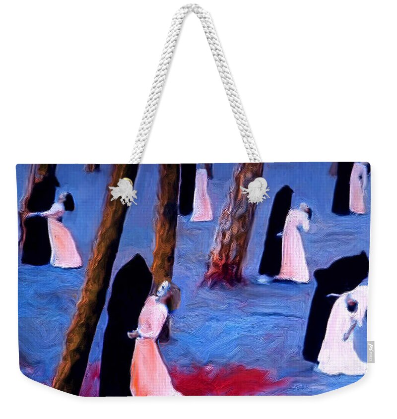 Expressionism Weekender Tote Bag featuring the digital art Death and the Maidens by Rein Nomm