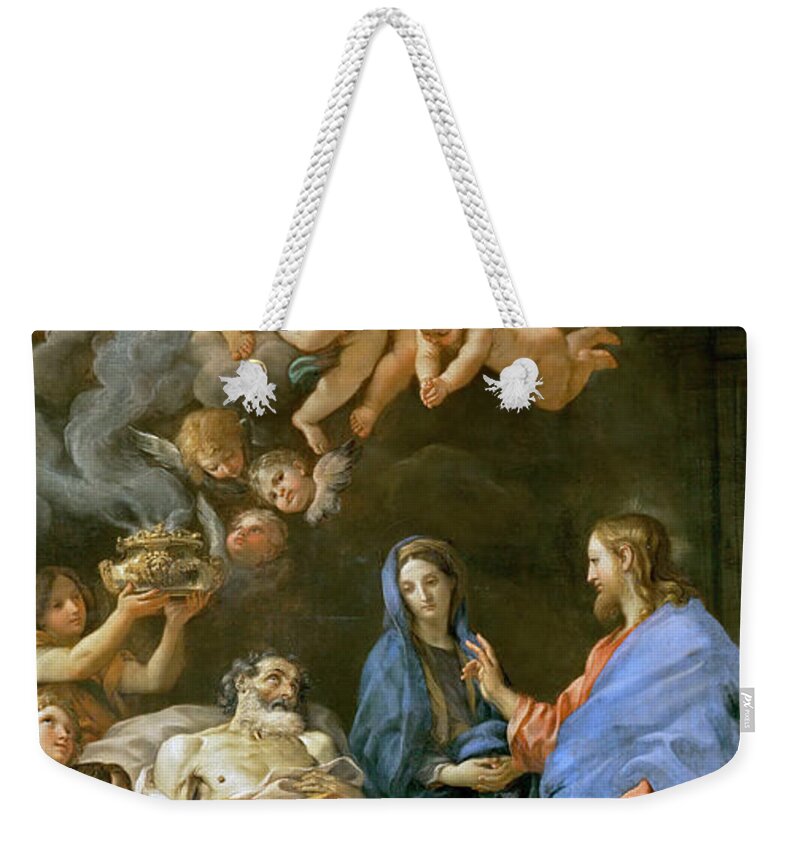 Carlo Maratta Weekender Tote Bag featuring the painting Death of Saint Joseph by Carlo Maratta