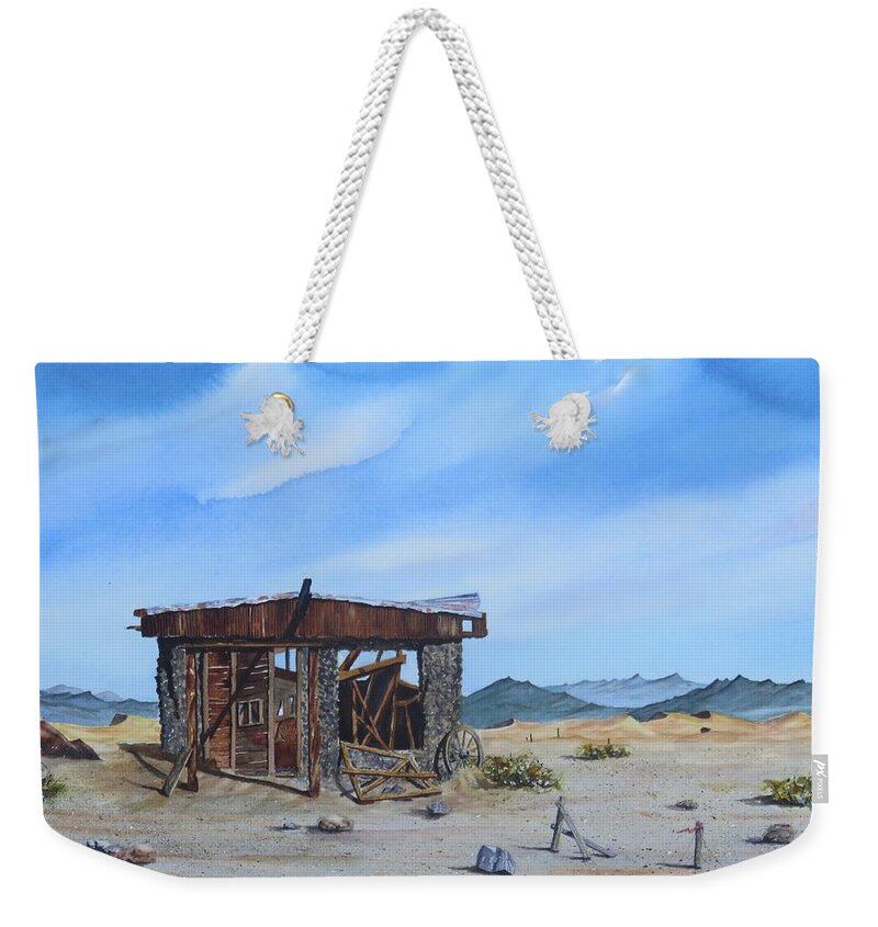 Death Valley Weekender Tote Bag featuring the painting Death Valley Mine by Joseph Burger