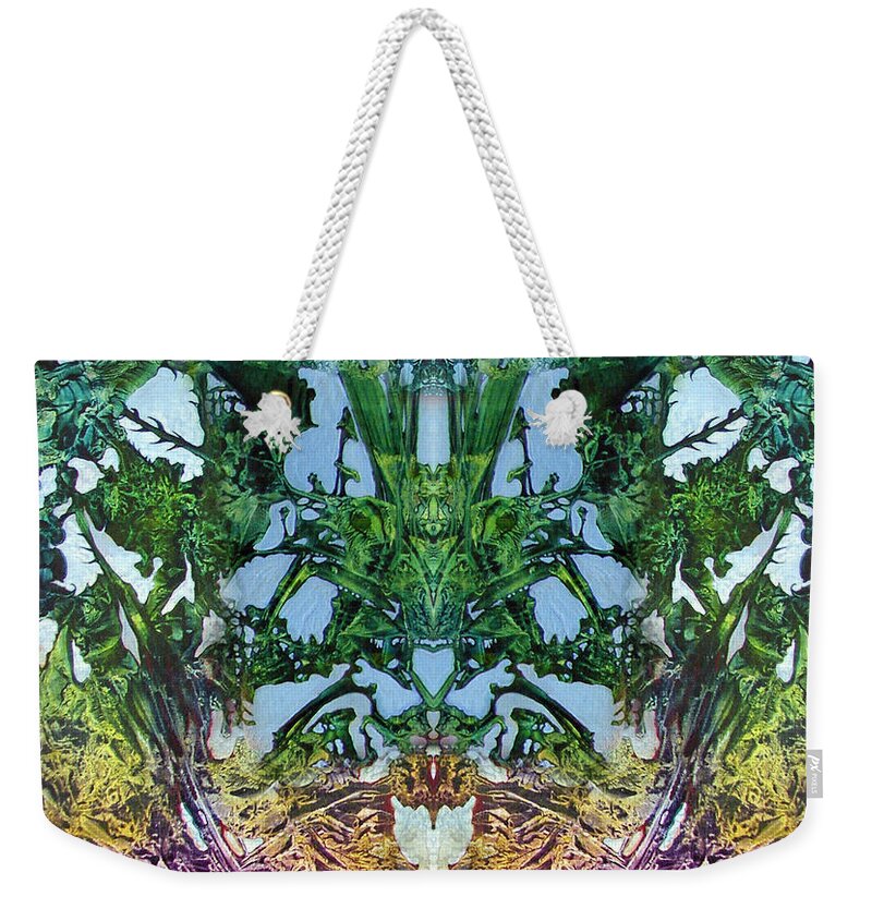 Decalcomania Weekender Tote Bag featuring the digital art Decalcomaniac Play I by Otto Rapp