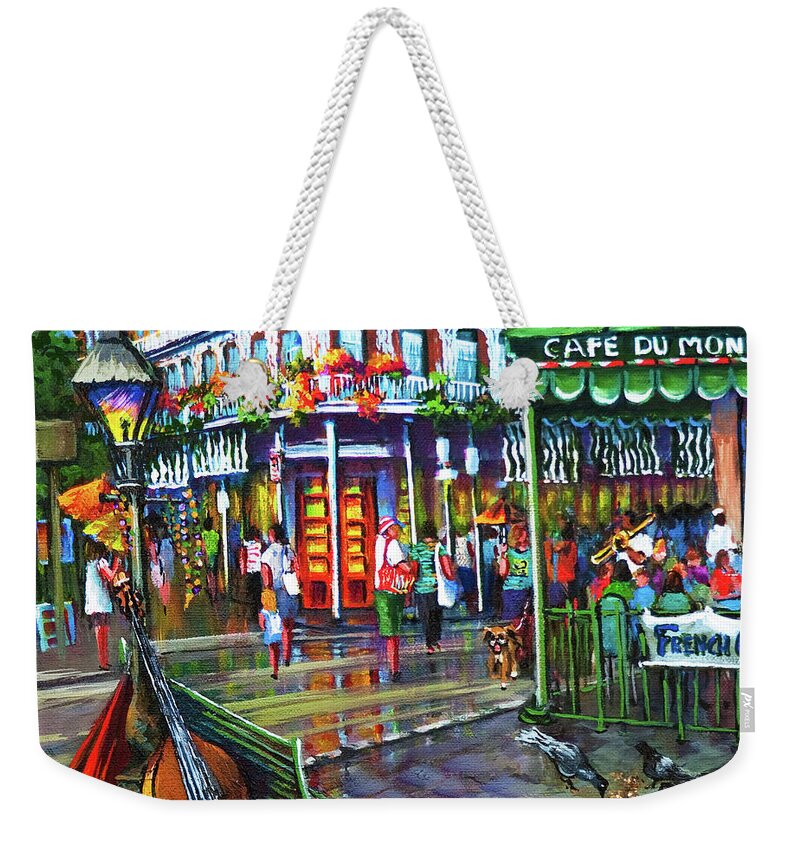 New Orleans Art Weekender Tote Bag featuring the painting Decatur Street by Dianne Parks