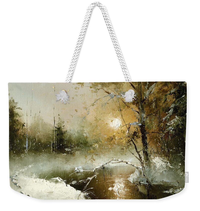 Russian Artists New Wave Weekender Tote Bag featuring the painting December 31 by Igor Medvedev