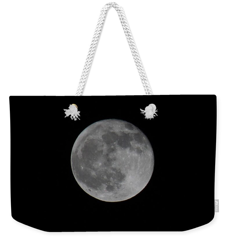 Night View Weekender Tote Bag featuring the photograph December Moon by Donna L Munro
