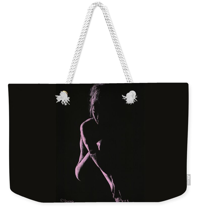 Nude Weekender Tote Bag featuring the pastel Decisions by Richard Young