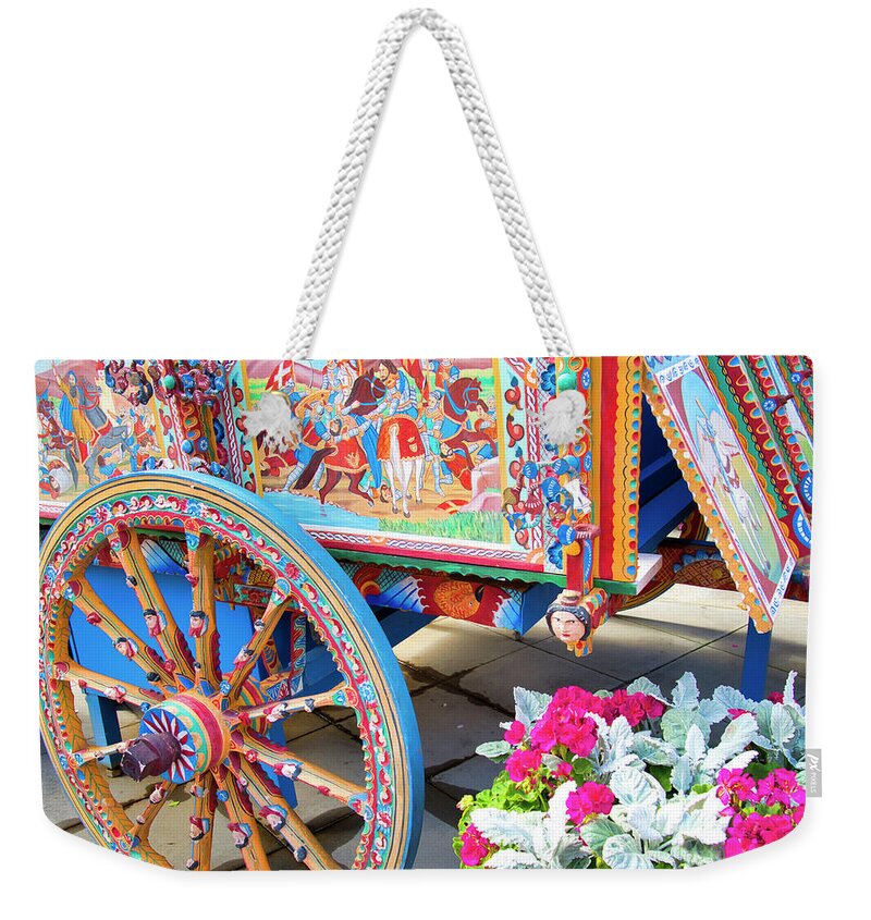 Cart Weekender Tote Bag featuring the photograph Decorated Donkey Cart by A Macarthur Gurmankin