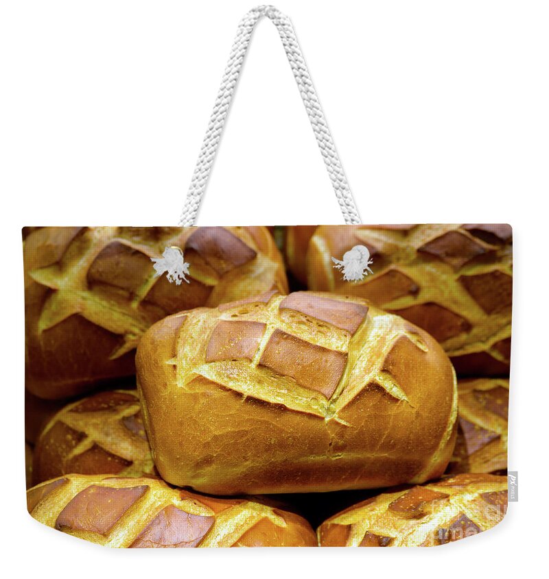 Decorative Weekender Tote Bag featuring the photograph Decorative Bread of Life Photo A3817 by Mas Art Studio