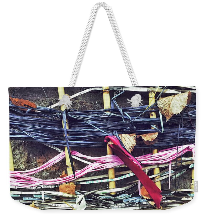 Abstract Weekender Tote Bag featuring the photograph Decorative colorful ribbons by Tom Gowanlock