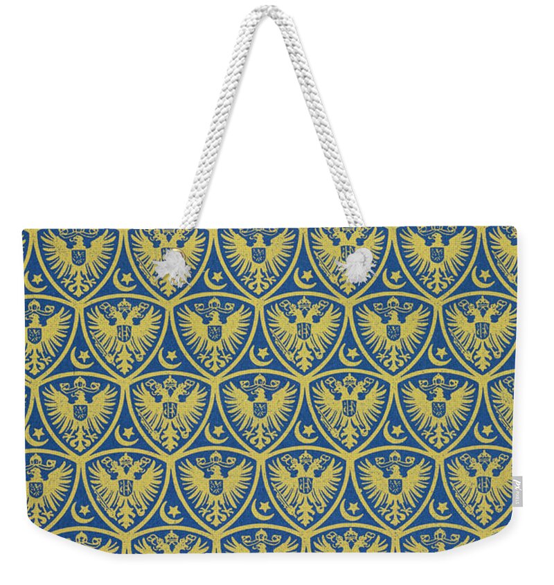 Pattern Weekender Tote Bag featuring the mixed media Decorative pattern with the German Coat of Arms by German School