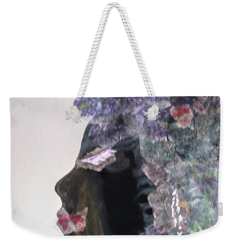 Decoupage Weekender Tote Bag featuring the painting Decoupage Lady 2 by Lynne McQueen