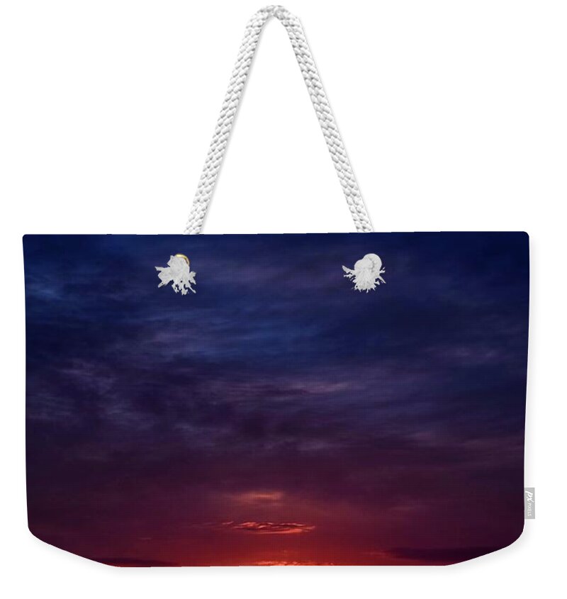 Sunrise Weekender Tote Bag featuring the photograph Deep Color Sunrise by Larkin's Balcony Photography