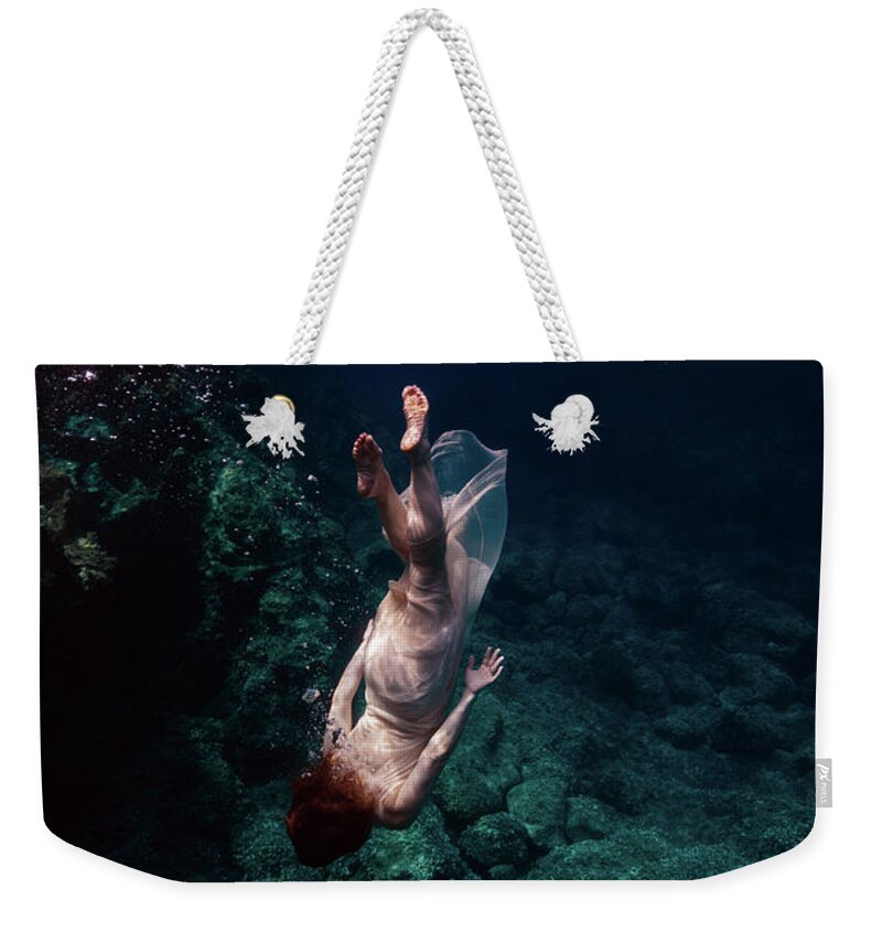 Swim Weekender Tote Bag featuring the photograph Deep Down by Gemma Silvestre