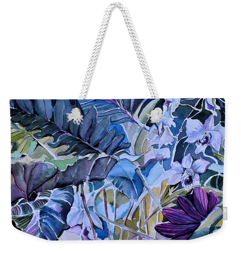Jungle Weekender Tote Bag featuring the painting Deep Dreams by Mindy Newman